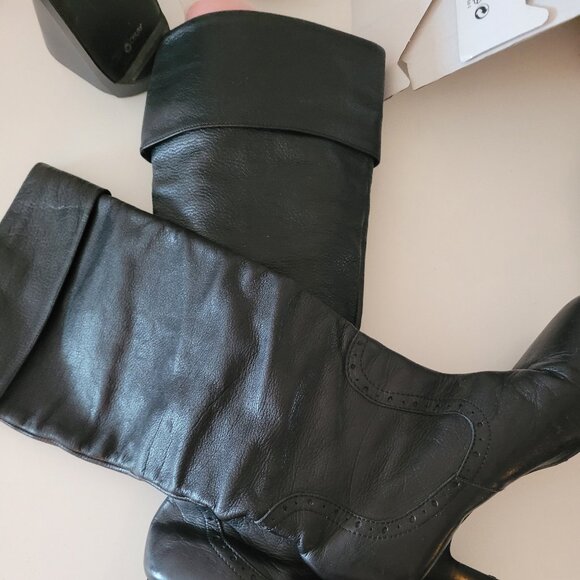 Black leather "pirate" tall boots - Picture 5 of 5